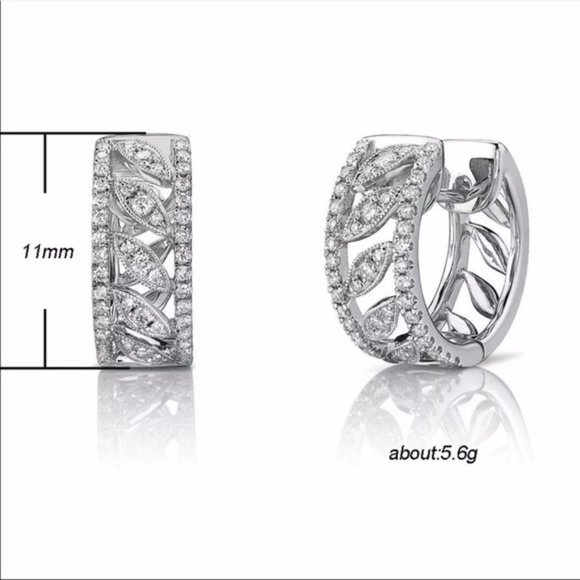 New Women Luxury 925Silver Bridal Diamond Earrings - Picture 5 of 6